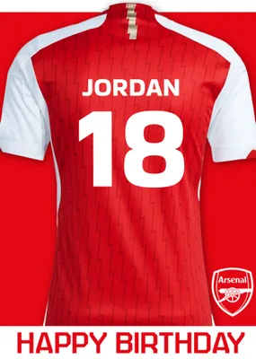 Arsenal | Verjaardagskaart | Voetbal shirt | Met naam