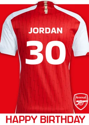 Arsenal | Verjaardagskaart | Voetbal shirt | Met naam