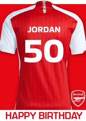 Arsenal | Verjaardagskaart | Voetbal shirt | Met naam