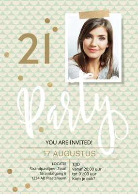 Uitnodiging verjaardag 21 jaar