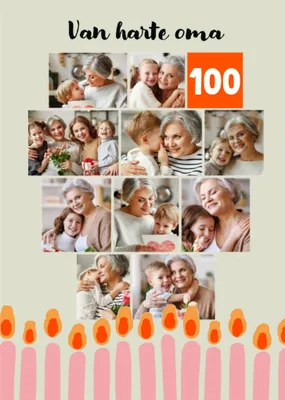 Greetz | Verjaardagskaart | Met fotos | Van harte Oma 