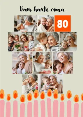 Greetz | Verjaardagskaart | Met fotos | Van harte Oma 