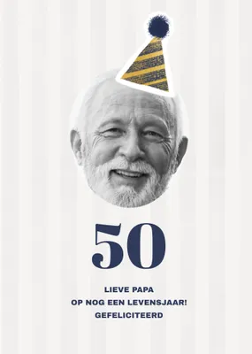 Greetz | Verjaardagskaart | Feesthoedje | Met foto en leeftijd