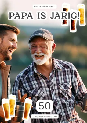 Greetz | Verjaardagskaart | Bier | Papa is jarig | Met leeftijd