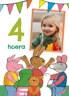 Kikker | Verjaardagskaart | 3 hoera!