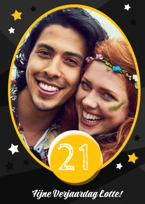 Greetz | Verjaardag | Zwart | Stars