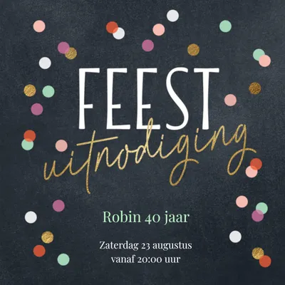 Luckz | Uitnodiging verjaardagsfeest | confetti