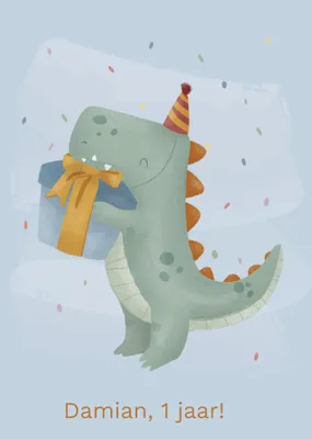 Little Dutch | Verjaardagskaart | Dinosaurus