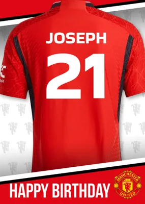 Manchester United | Verjaardagskaart | Voetbal shirt | Met naam